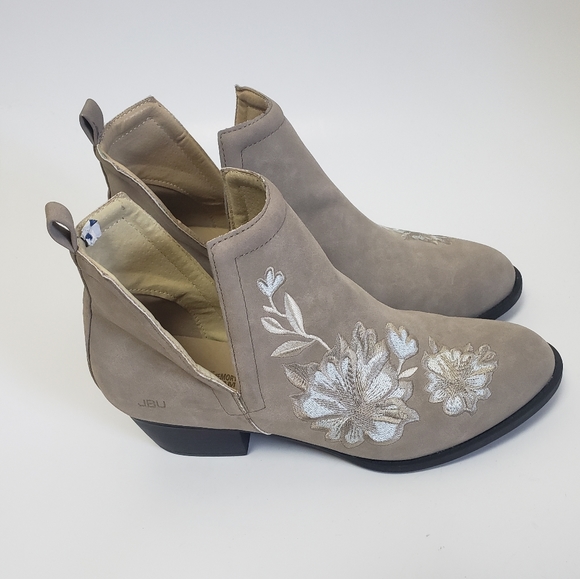 JBU BY JAMBU PARKER Beige Embroidered Booties 8 - Picture 5 of 8